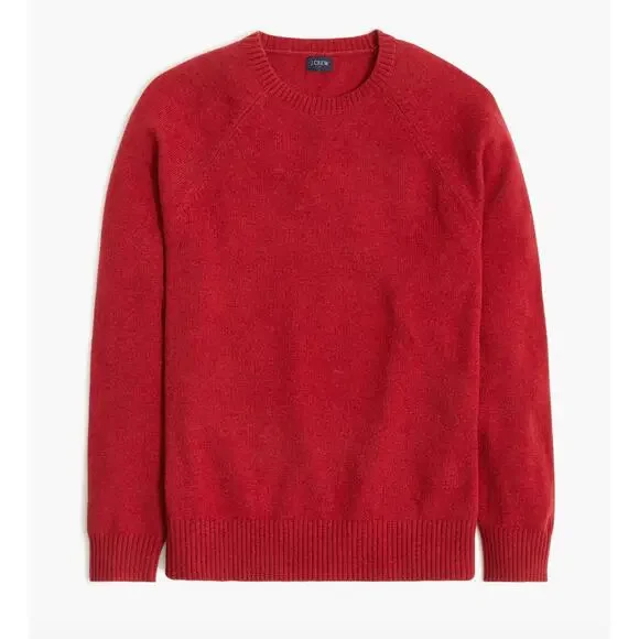 J.Crew Supersoft Lambswool Blend Crewneck Sweater Red Classic Mens XL NWT - Picture 2 of 11